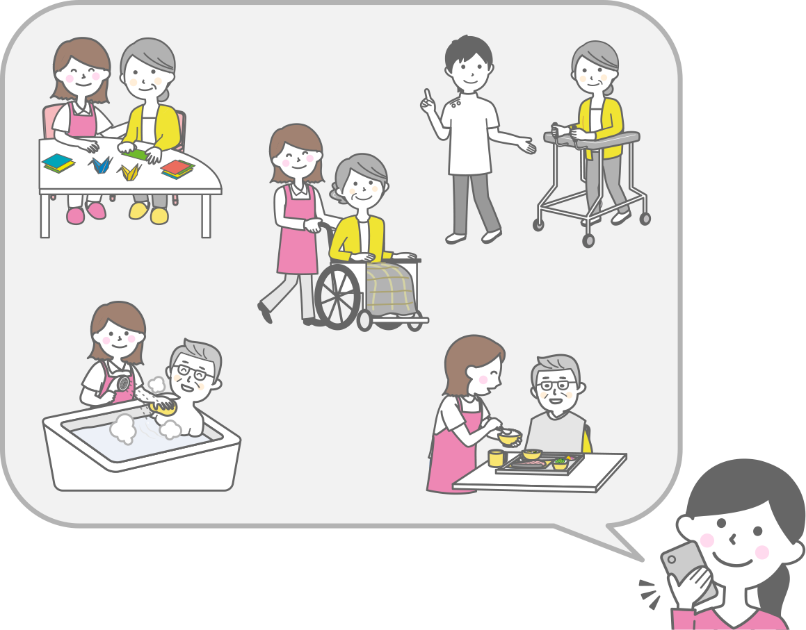 CareLoopとは?介護施設ご利用のご家族様と介護事業所とのデジタルコミュニケーションを実現します。